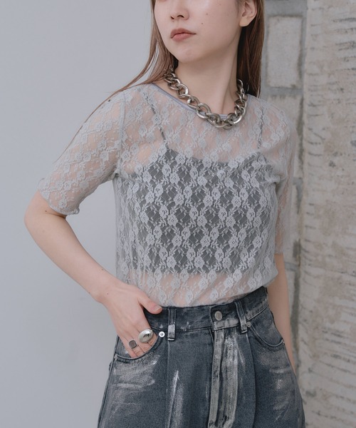 RAY CASSIN（レイカズン）の「５分袖レースT（その他トップス・レディース・ブラック/スカイブルー/ホワイト・FREE）」の15枚目の写真