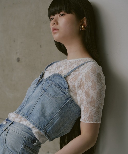 RAY CASSIN（レイカズン）の「５分袖レースT（その他トップス・レディース・ブラック/スカイブルー/ホワイト・FREE）」の6枚目の写真