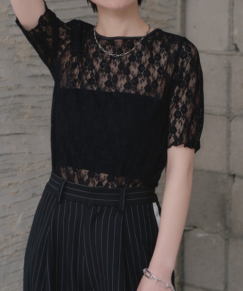 RAY CASSIN（レイカズン）の「５分袖レースT（その他トップス・レディース・ブラック/スカイブルー/ホワイト・FREE）」の10枚目の写真