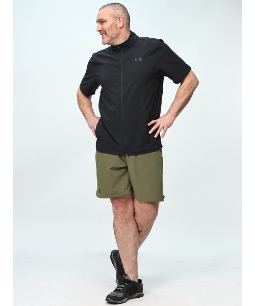 UNDER ARMOUR（アンダーアーマー）の「UNDER ARMOUR アンダーアーマー FITTED 半袖 フルジップ ジャケット フレッシュウーブン（その他トップス・メンズ・ブラック・3XL/4XL/5XL）」の3枚目の写真