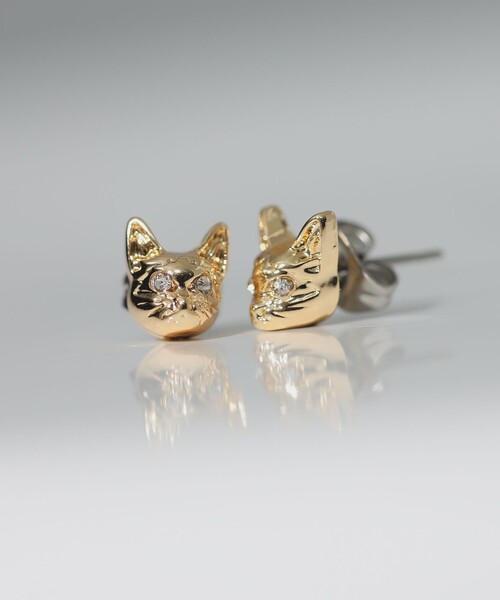 Ray BEAMS（レイビームス）の「キャット フェイス ピアス（ピアス（両耳用）・レディース・シルバー/ゴールド・ONE SIZE）」の6枚目の写真