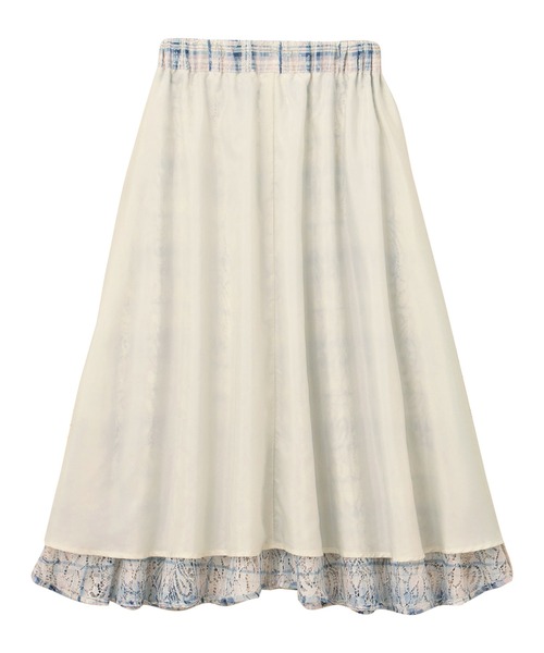 【セール】レースチェック柄フレアースカート（スカート）｜alotta（アロッタ）