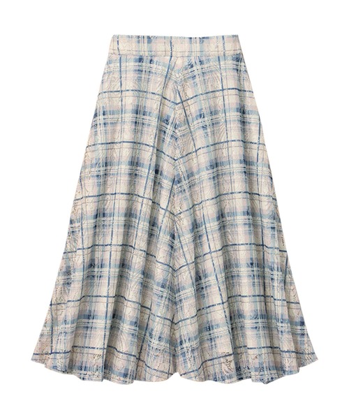 【セール】レースチェック柄フレアースカート（スカート）｜alotta（アロッタ）