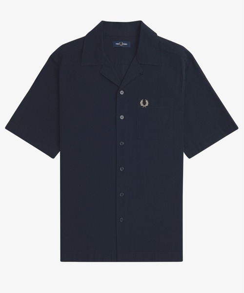 FRED PERRY（フレッドペリー）の「Lightweight Texture Revere Collar Shirt／ライトウェイトテクスチャーオープンカラーシャツ（シャツ/ブラウス・メンズ・ネイビー/グレー/サックスブルー/ネイビー系/ライトオリーブ/ピンク・M/L）」の21枚目の写真