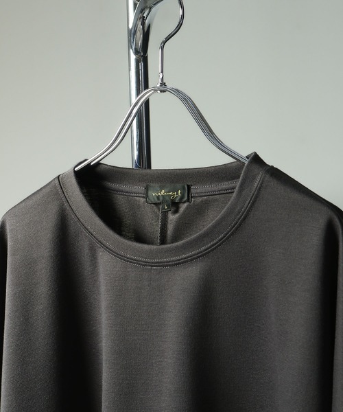 NILWAY（ニルウェイ）の「ドルマン ドレープ オーバーサイズ 半袖Tシャツ / ポンチ ビッグシルエット 5分袖 ドレープカットソー（Tシャツ/カットソー・メンズ・チャコール/ホワイト/ブラック/グレー・MEDIUM/LARGE）」の5枚目の写真