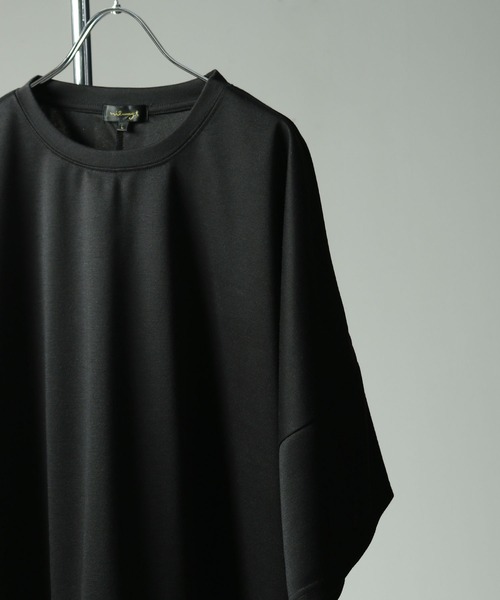 NILWAY（ニルウェイ）の「ドルマン ドレープ オーバーサイズ 半袖Tシャツ / ポンチ ビッグシルエット 5分袖 ドレープカットソー（Tシャツ/カットソー・メンズ・チャコール/ホワイト/ブラック/グレー・MEDIUM/LARGE）」の11枚目の写真