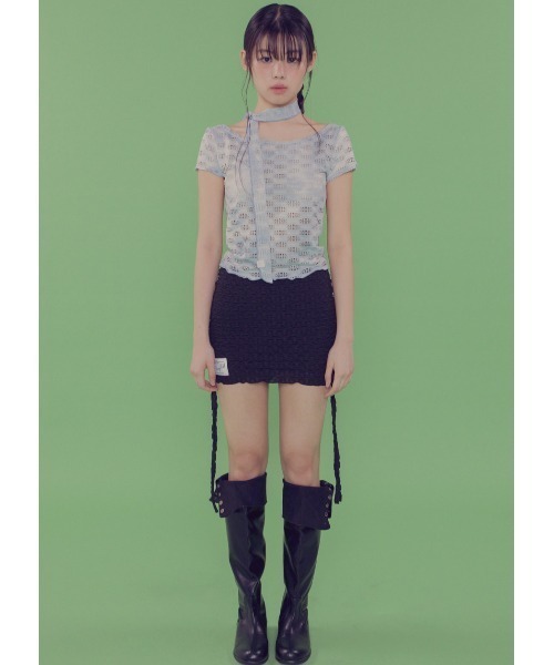 FANCY CLUB(ファンシークラブ)の「A'GEM/9 × .kom 『 FANCY CLUB/ファンシークラブ』 MILKY WAY SCARF TEE/スカーフ 半袖カットソー(Tシャツ/カットソー・レディース・ライトグレー/ライトグリーン・FREE)」の15枚目の写真