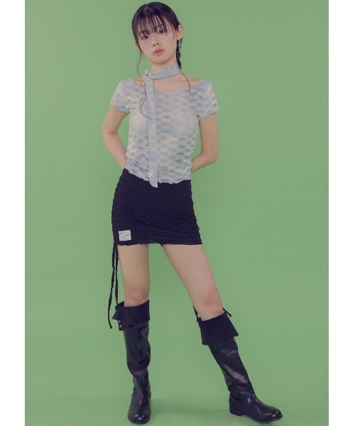 tシャツ A'GEM/9 × .kom 「 FANCY CLUB/ファンシークラブ」 MILKY WAY SCARF TEE/スカーフ 半袖カットソー A'GEM/9 × .kom 『 FANCY CLUB/ファンシークラブ』 MILKY WAY