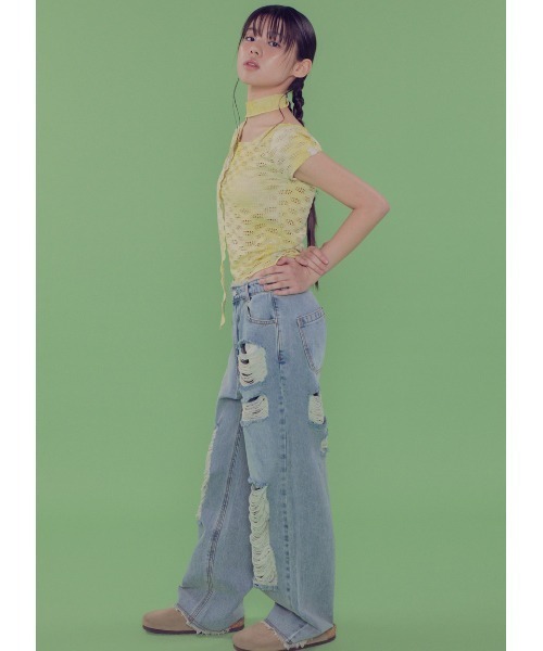 FANCY CLUB(ファンシークラブ)の「A'GEM/9 × .kom 『 FANCY CLUB/ファンシークラブ』 MILKY WAY SCARF TEE/スカーフ 半袖カットソー(Tシャツ/カットソー・レディース・ライトグレー/ライトグリーン・FREE)」の21枚目の写真