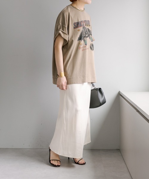 PUAL CE CIN（ピュアルセシン）の「ヴィンテージライク"Space Travel"T（Tシャツ/カットソー・レディース・チャコールグレー/ベージュ/ブルー・FREE）」の9枚目の写真