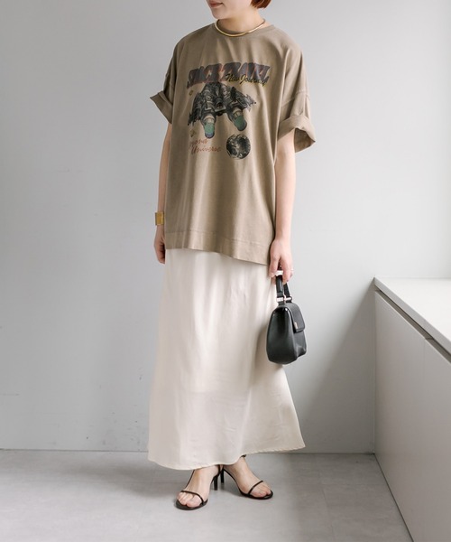 PUAL CE CIN（ピュアルセシン）の「ヴィンテージライク"Space Travel"T（Tシャツ/カットソー・レディース・チャコールグレー/ベージュ/ブルー・FREE）」の10枚目の写真