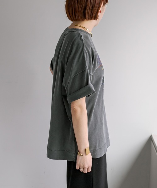 PUAL CE CIN（ピュアルセシン）の「ヴィンテージライク"Space Travel"T（Tシャツ/カットソー・レディース・チャコールグレー/ベージュ/ブルー・FREE）」の19枚目の写真