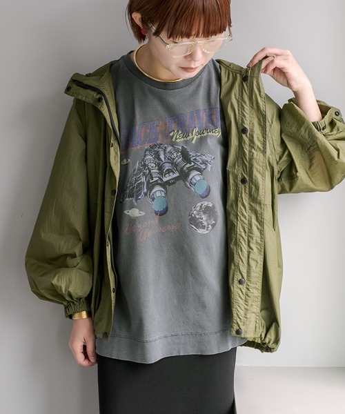 PUAL CE CIN（ピュアルセシン）の「ヴィンテージライク"Space Travel"T（Tシャツ/カットソー・レディース・チャコールグレー/ベージュ/ブルー・FREE）」の22枚目の写真