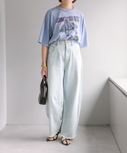 PUAL CE CIN（ピュアルセシン）の「ヴィンテージライク"Space Travel"T（Tシャツ/カットソー・レディース・チャコールグレー/ベージュ/ブルー・FREE）」の14枚目の写真