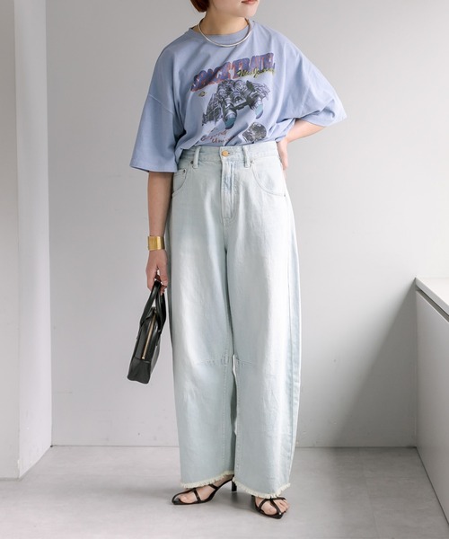 PUAL CE CIN（ピュアルセシン）の「ヴィンテージライク"Space Travel"T（Tシャツ/カットソー・レディース・チャコールグレー/ベージュ/ブルー・FREE）」の15枚目の写真