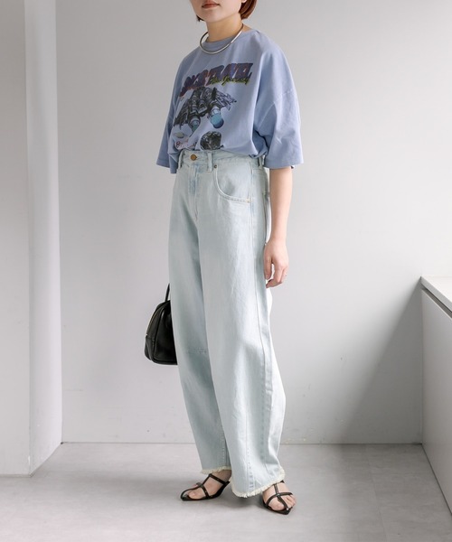 PUAL CE CIN（ピュアルセシン）の「ヴィンテージライク"Space Travel"T（Tシャツ/カットソー・レディース・チャコールグレー/ベージュ/ブルー・FREE）」の16枚目の写真