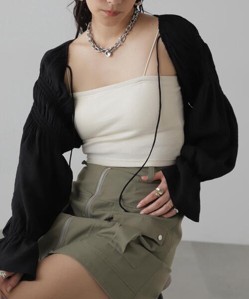 FREE'S MART（フリーズマート）の「■ショート丈ボレロブラウス（カーディガン/ボレロ・レディース・ホワイト/ブラック/グレー・FREE）」の15枚目の写真