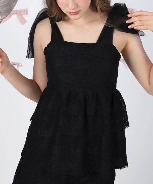 TITTY&CO.（ティティーアンドコー）の「リボンチュールレーストップス（キャミソール・レディース・ブラック/ホワイト・FREE）」の15枚目の写真