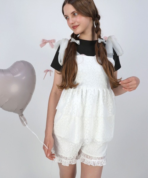 TITTY&CO.（ティティーアンドコー）の「リボンチュールレーストップス（キャミソール・レディース・ブラック/ホワイト・FREE）」の22枚目の写真