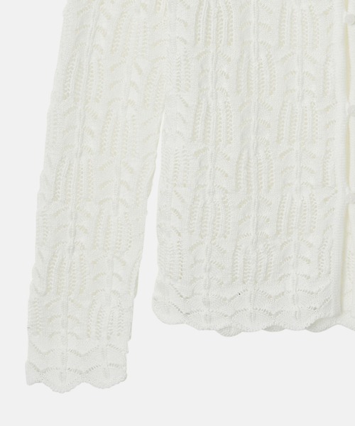 LE CIEL BLEU(ルシェルブルー)の「オープンワークニットトップ / Openwork Knit Top(ニット/セーター・レディース・カーキ/ブラック/オフホワイト・36)」の11枚目の写真