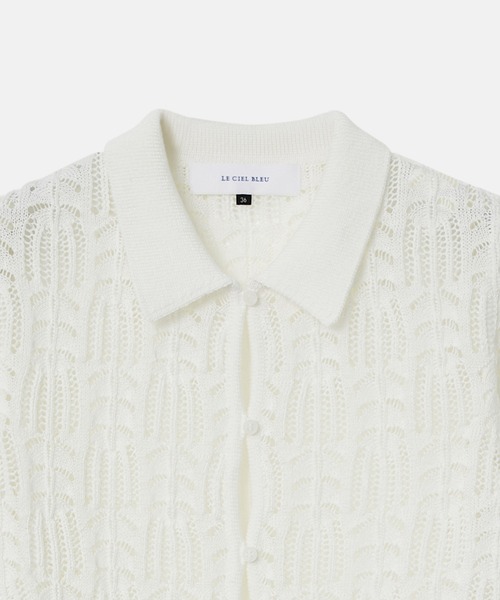 LE CIEL BLEU(ルシェルブルー)の「オープンワークニットトップ / Openwork Knit Top(ニット/セーター・レディース・カーキ/ブラック/オフホワイト・36)」の10枚目の写真