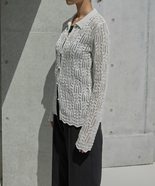 LE CIEL BLEU（ルシェルブルー）の「オープンワークニットトップ  