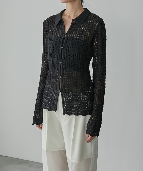 LE CIEL BLEU（ルシェルブルー）の「オープンワークニットトップ  