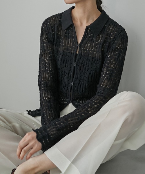 LE CIEL BLEU（ルシェルブルー）の「オープンワークニットトップ  