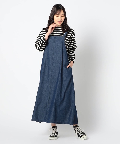 Grand PARK（グランドパーク）の「日本製　デラヴェ 天竺ボーダーカットソー　シーズンカラー（Tシャツ/カットソー・レディース・モスグリーン系/ラベンダー/ブラック系/グリーン系・MEDIUM/SMALL）」の12枚目の写真