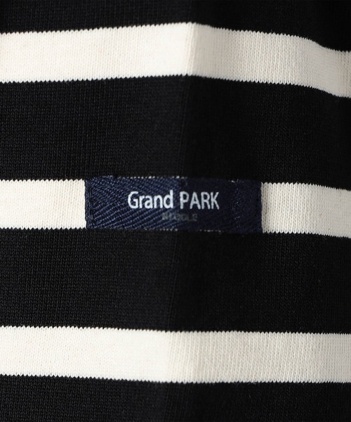 Grand PARK（グランドパーク）の「日本製　デラヴェ 天竺ボーダーカットソー　シーズンカラー（Tシャツ/カットソー・レディース・モスグリーン系/ラベンダー/ブラック系/グリーン系・MEDIUM/SMALL）」の5枚目の写真
