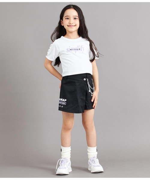 ANAP kids（アナップキッズ）の「袖レースアップトップス（Tシャツ/カットソー・キッズ・ブラック/ホワイト/ラベンダー・110cm/120cm/130cm）」の11枚目の写真