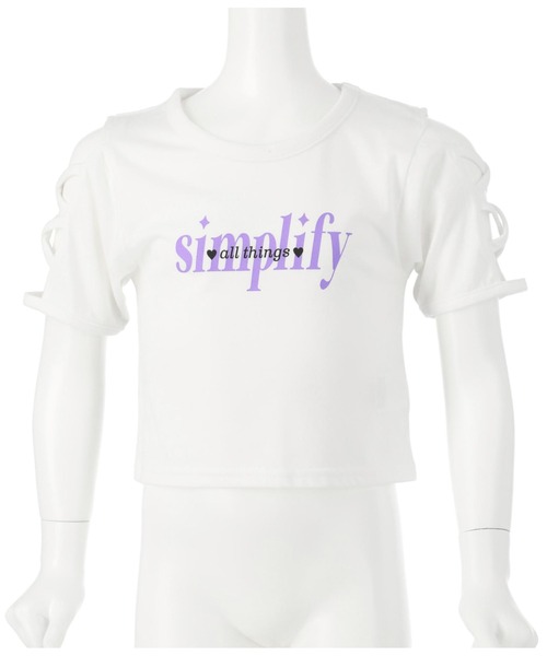 ANAP kids（アナップキッズ）の「袖レースアップトップス（Tシャツ/カットソー・キッズ・ブラック/ホワイト/ラベンダー・110cm/120cm/130cm）」の5枚目の写真