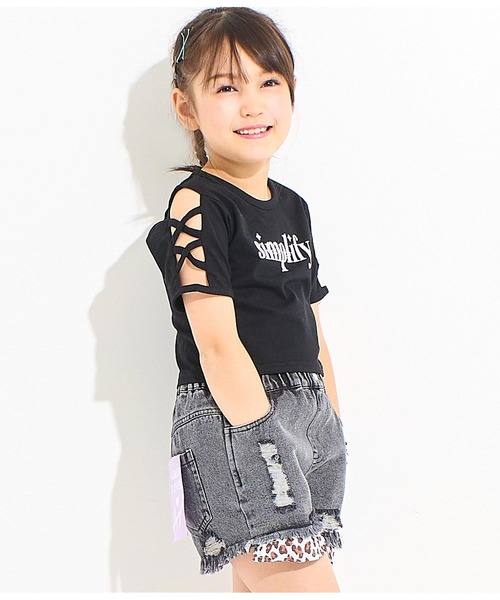 ANAP kids（アナップキッズ）の「袖レースアップトップス（Tシャツ/カットソー・キッズ・ブラック/ホワイト/ラベンダー・110cm/120cm/130cm）」の18枚目の写真