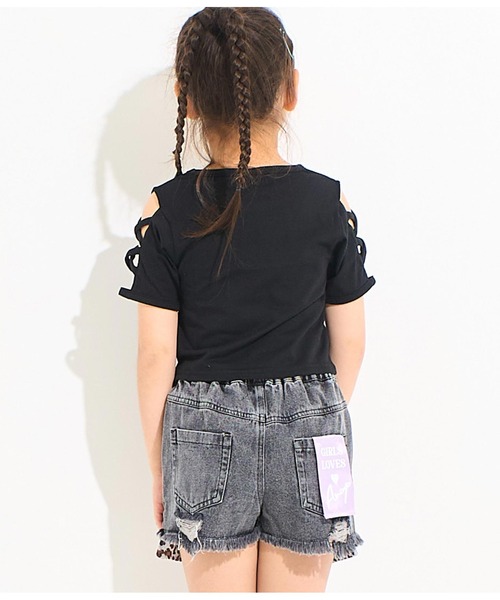 ANAP kids（アナップキッズ）の「袖レースアップトップス（Tシャツ/カットソー・キッズ・ブラック/ホワイト/ラベンダー・110cm/120cm/130cm）」の20枚目の写真