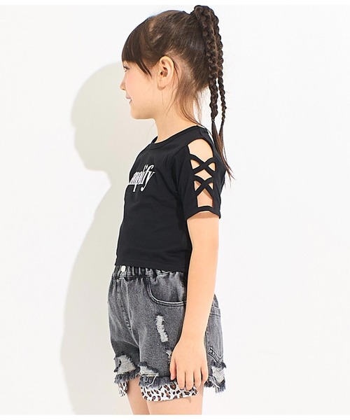ANAP kids（アナップキッズ）の「袖レースアップトップス（Tシャツ/カットソー・キッズ・ブラック/ホワイト/ラベンダー・110cm/120cm/130cm）」の19枚目の写真