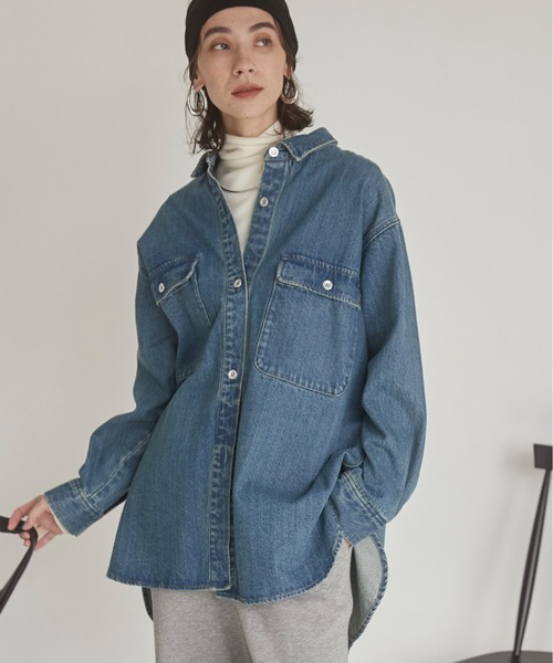 thehighlights デニムオーバーサイズシャツジャケット thehighlights デニムオーバーサイズシャツジャケット