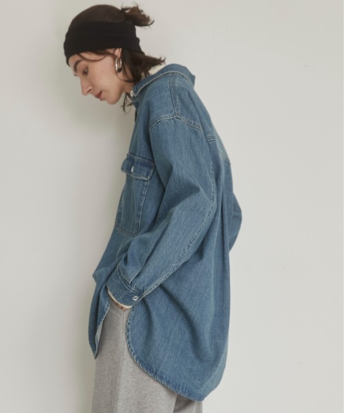 thehighlights デニムオーバーサイズシャツジャケット thehighlights デニムオーバーサイズシャツジャケット