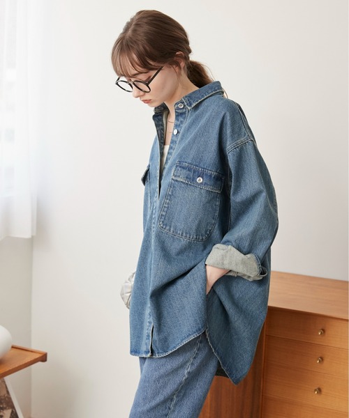 siva 2011 デニムシャツ　ジャケット　サイズ3 大きいサイズ レディース オーバーサイズデニムジャケット sada