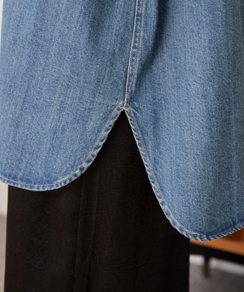 ANGIE（アンジー）の「ヴィンテージライク オーバーサイズ  デニム シャツジャケット（シャツ/ブラウス・レディース・ブルー/スミクロ/カーキ・FREE）」の11枚目の写真