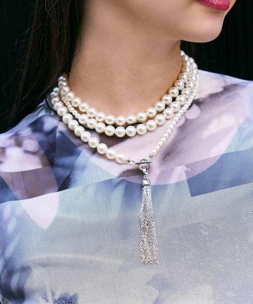 HARE（ハレ）の「パールフリンジロングネックレス(HARE)（ネックレス・レディース・シルバー・FREE）」の7枚目の写真