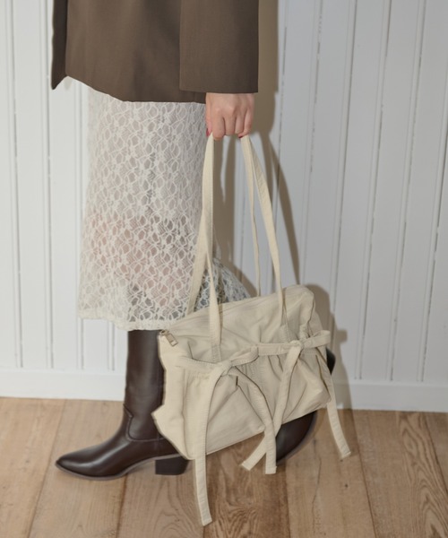 paravion（パラビオン）の「ナイロンリボンバッグ（トートバッグ・レディース・ピンク/ブルー/アイボリー/ブラック/ブラウン・FREE）」の19枚目の写真