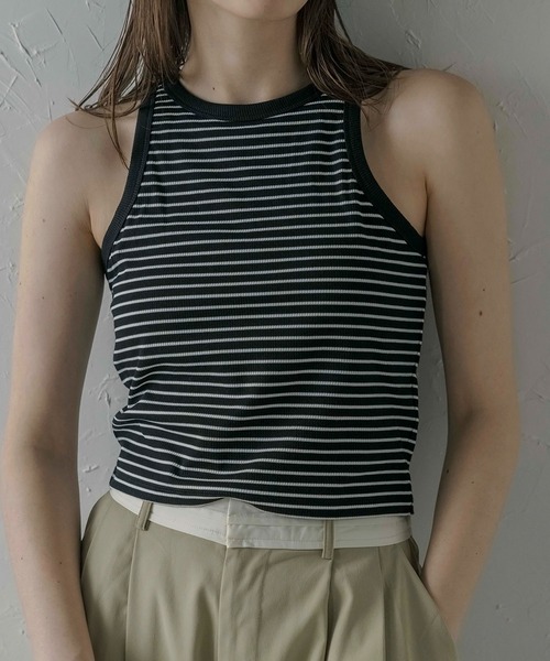 セール】【MINERTE】border cup in tops / カップ付きボーダー