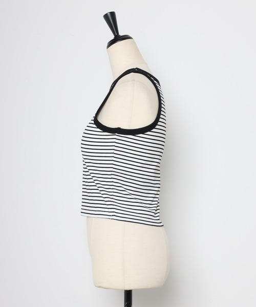 MINERTE（ミネルテ）の「【MINERTE】border cup in tops / カップ付きボーダーアメスリタンク（タンクトップ・レディース・ホワイト系その他/ブラック×ホワイト/ホワイト×ブラック・FREE）」の11枚目の写真