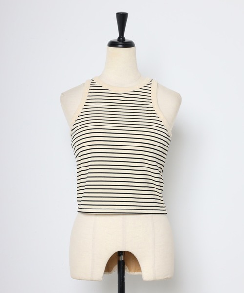 MINERTE（ミネルテ）の「【MINERTE】border cup in tops / カップ付きボーダーアメスリタンク（タンクトップ・レディース・ホワイト系その他/ブラック×ホワイト/ホワイト×ブラック・FREE）」の5枚目の写真