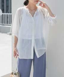 URBAN RESEARCH DOORS | コットンボイルタックギャザーブラウス(シャツ/ブラウス)