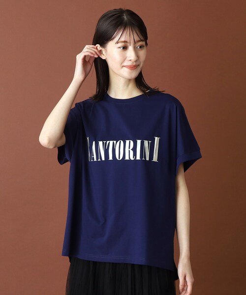 DRESSTERIOR(ドレステリア)の「◆SANTORINI箔ロゴTシャツ(Tシャツ/カットソー・レディース・オフホワイト/ブラック/ダークブラウン/ネイビー系5/グリーン系その他6・36/38)」の5枚目の写真