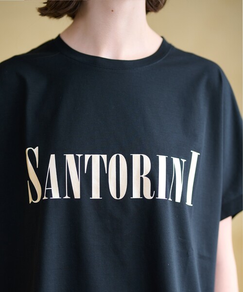 DRESSTERIOR(ドレステリア)の「◆SANTORINI箔ロゴTシャツ(Tシャツ/カットソー・レディース・オフホワイト/ブラック/ダークブラウン/ネイビー系5/グリーン系その他6・36/38)」の16枚目の写真