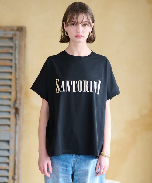 DRESSTERIOR(ドレステリア)の「◆SANTORINI箔ロゴTシャツ(Tシャツ/カットソー・レディース・オフホワイト/ブラック/ダークブラウン/ネイビー系5/グリーン系その他6・36/38)」の17枚目の写真