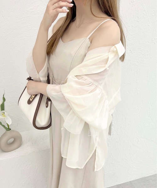 apres jour(アプレジュール)の「リボン付き配色ステッチキャミワンピース【ZOZOTOWN限定アイテム】(ワンピース・レディース・アイボリー/ネイビー・X-LARGE/フリー)」の21枚目の写真
