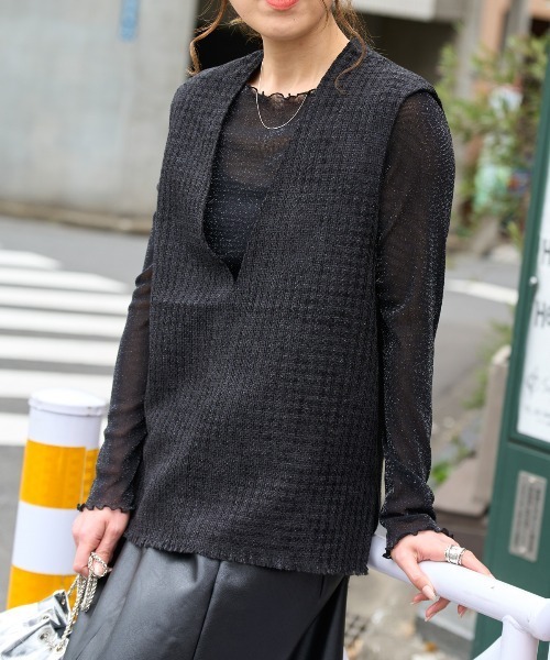 セール】ツイードVネックベスト（ベスト）｜TRIANGLE PALETTE